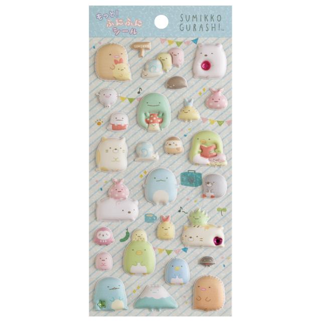 SAN-X | Sumikko Gurashi Marshmallow Stickers Blue 200×95mm (Squishy Rhinestones)