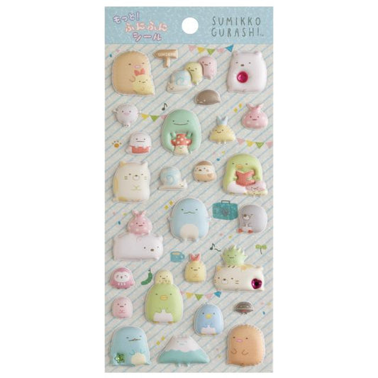 SAN-X | Sumikko Gurashi Marshmallow Stickers Blue 200×95mm (Squishy Rhinestones)