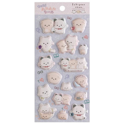 SAN-X | Ishiyowachan Marshmallow Stickers 200×95mm (Squishy Rhinestones)