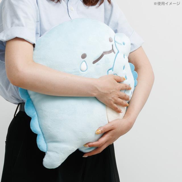 SAN-X | Sumikko Gurashi Tokage Lizard & Mother Cushion 390×420×110mm (Blue Okiniiri)