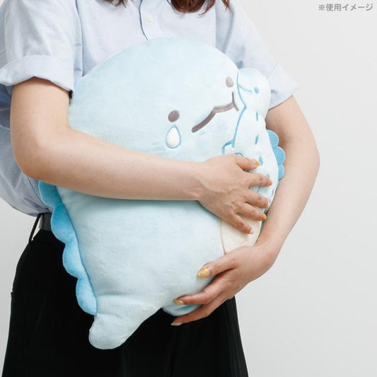 SAN-X | Sumikko Gurashi Tokage Lizard & Mother Cushion 390×420×110mm (Blue Okiniiri)