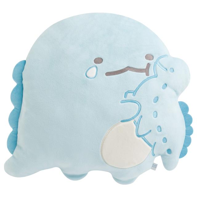 SAN-X | Sumikko Gurashi Tokage Lizard & Mother Cushion 390×420×110mm (Blue Okiniiri)