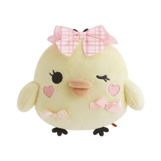 SAN-X | Kiiroitori Plush Doll Plush Toy Ribbon Wink 120×150×110mm (Makeup Rilakkuma)