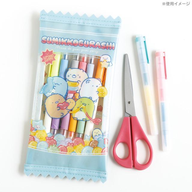 SAN-X | Sumikkogurashi Flat Pouch Display Case 230×115×10mm (Gummy Gummy Party Theme)