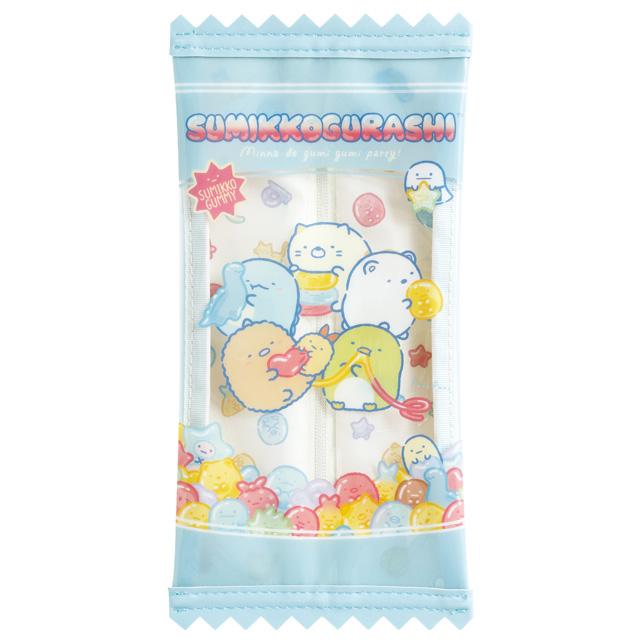 SAN-X | Sumikkogurashi Flat Pouch Display Case 230×115×10mm (Gummy Gummy Party Theme)