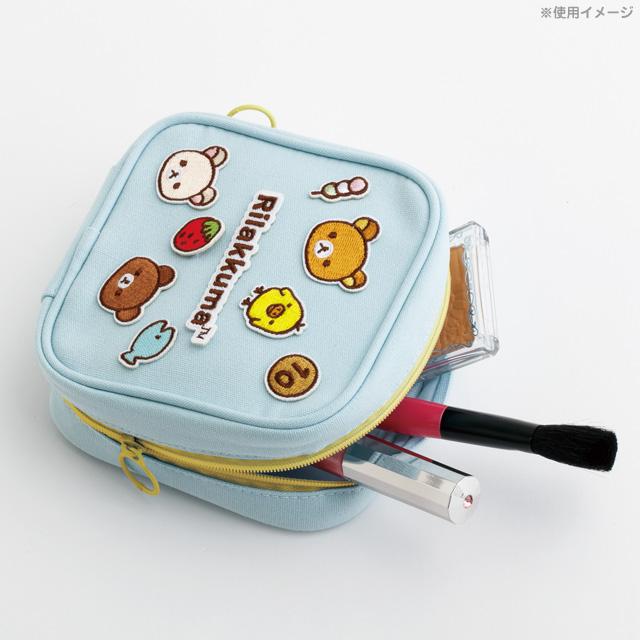 SAN-X | Rilakkuma Mix Patch Series Square Mini Pouch 125x125x50mm