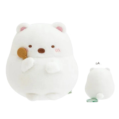 SAN-X | Sumikko Gurashi Tenori Plush SS 60x65x55mm (Raccoon Tanuki Round Restaurant) 1 Shirokuma