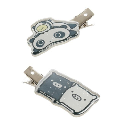 San-X | Tarepanda & Monokuro Boo Hair Clip Set 125x75mm (San-X Universe Character Series)