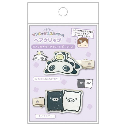 San-X | Tarepanda & Monokuro Boo Hair Clip Set 125x75mm (San-X Universe Character Series)