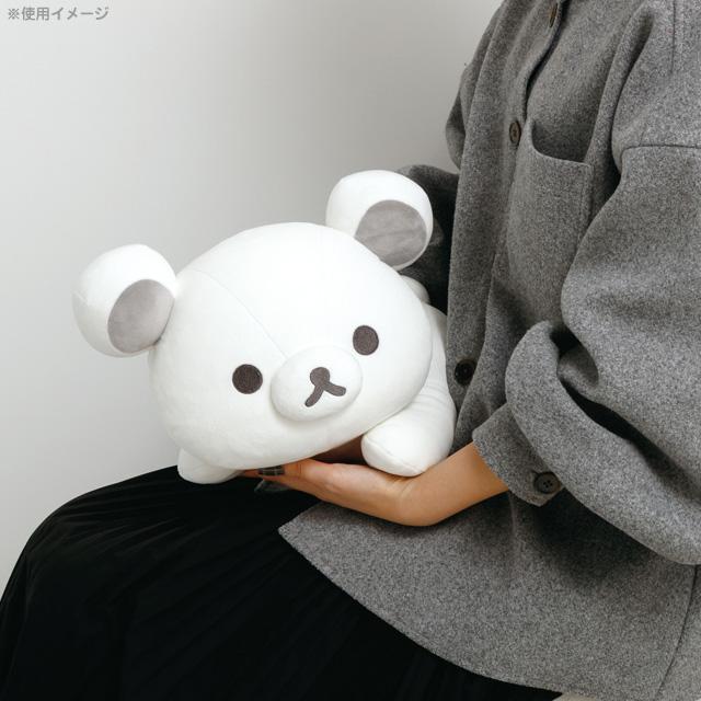SAN-X | Rilakkuma Mochi-Mochi Lying Down Plush Toy Plush Doll 200x280x400mm (BASIC RILAKKUMA MONOCHROME)
