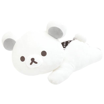 SAN-X | Rilakkuma Mochi-Mochi Lying Down Plush Toy Plush Doll 200x280x400mm (BASIC RILAKKUMA MONOCHROME)