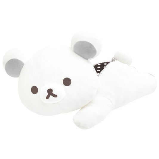 SAN-X | Rilakkuma Mochi-Mochi Lying Down Plush Toy Plush Doll 200x280x400mm (BASIC RILAKKUMA MONOCHROME)