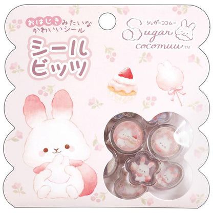 SAN-X | Sugarcocomuu Sparkly Marble Sticker Flakes  100×100mm (Sugarcocomuu's Holiday Lying Down Sleeping)