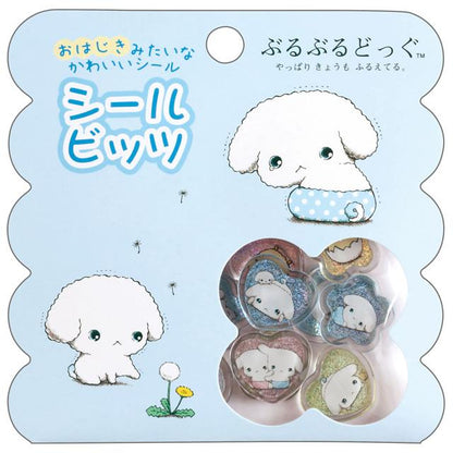 SAN-X | Buru Buru Dog Sparkly Marble Sticker Flakes 100×100mm
