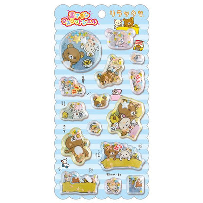 San-X | Rilakkuma Goodnight Air-in Mascot Sticker 200×95mm (Back in the Day Honey)