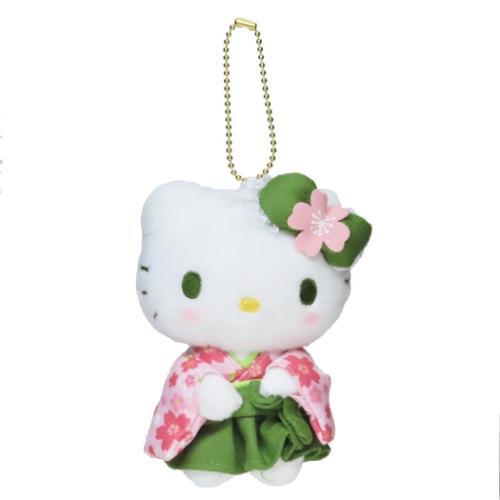 Sanrio | Mascot Holder Plush Keychain Hello Kitty 90×120×60Mm (Matcha Sakura Kimono)