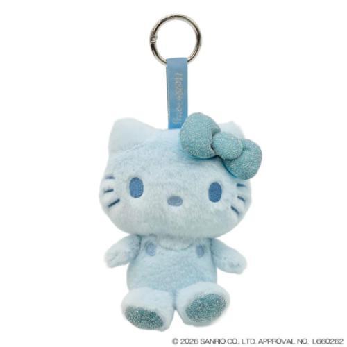 SANRIO | Hello Kitty Fluffy Glitter Mascot Holder Bag Charm Keychain 110×70×140mm(Blue)