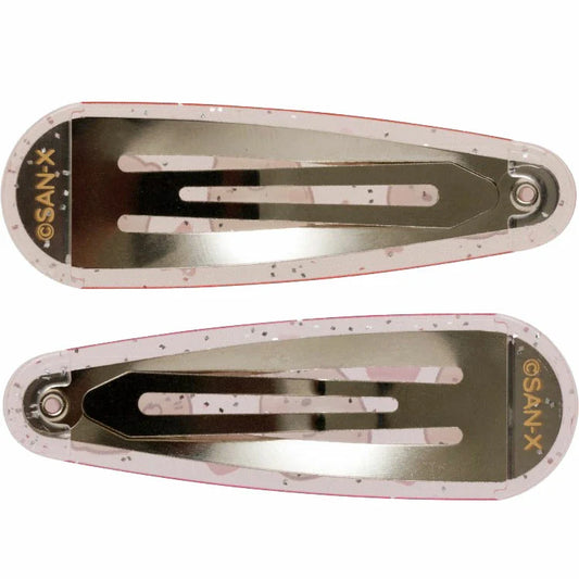 SAN-X | Sumikko Gurashi ShiroKuma & Neko Hair Clip HairPin Set of Two Clear Different Colors with Glitter 20 x 55 mm