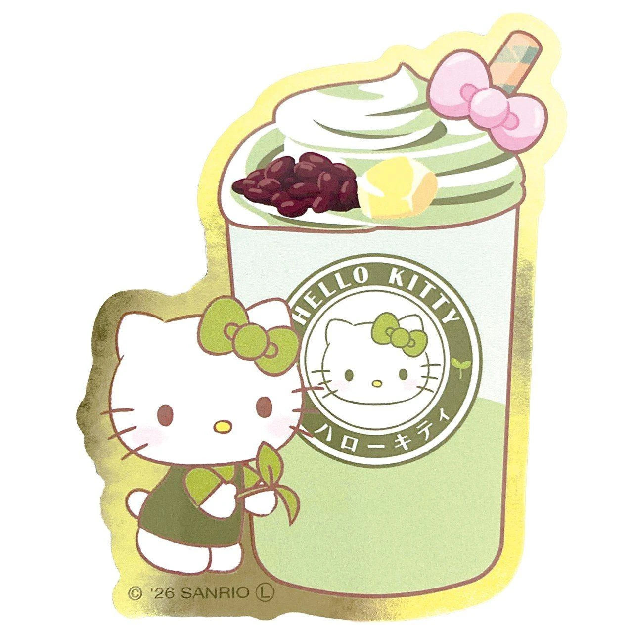 SANRIO | Hello Kitty Super Rare Matcha Sweets Sticker Matcha Latte 72～83×45～64mm