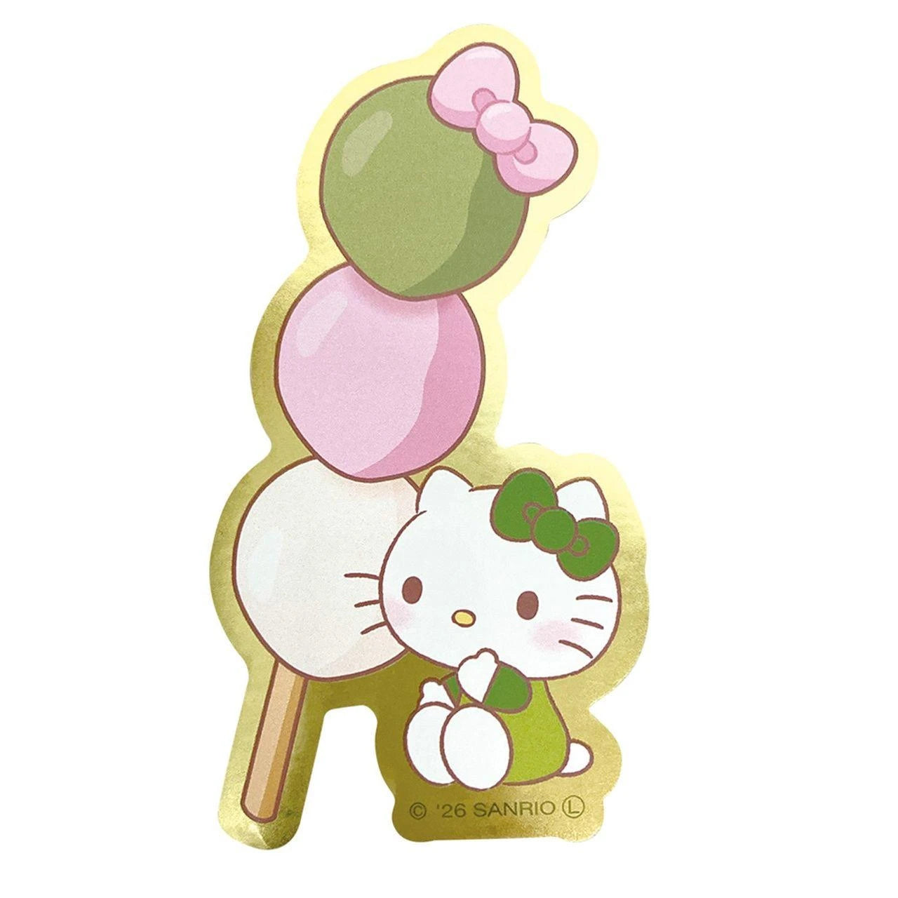 SANRIO | Hello Kitty Super Rare Matcha Sweets Sticker Three Color Dango 72～83×45～64mm