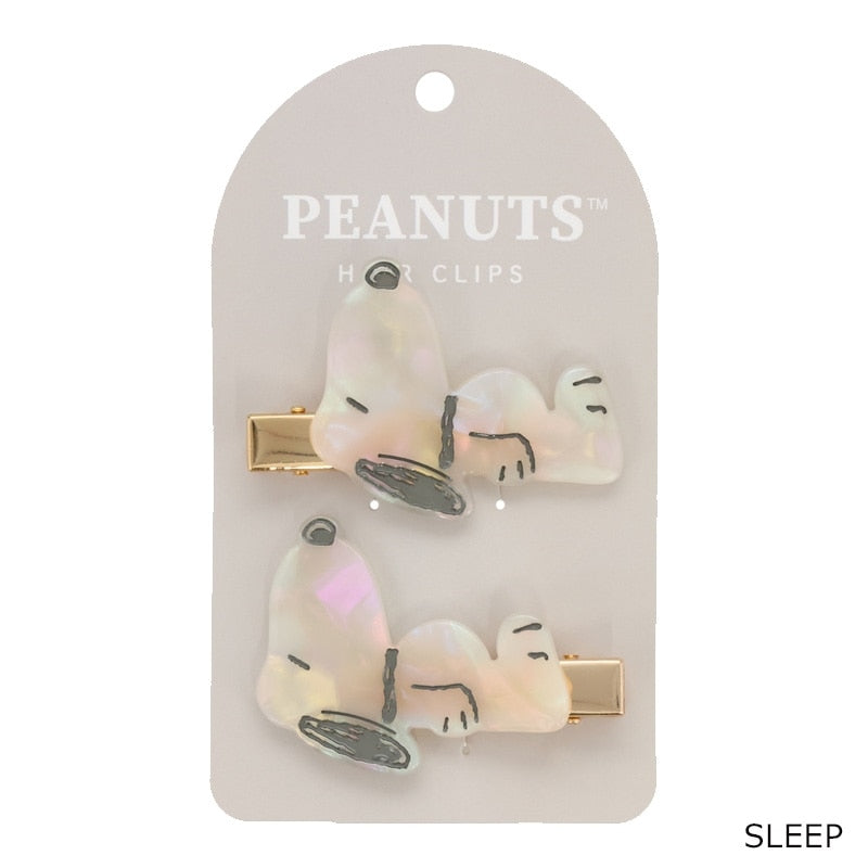 Peanuts | Snoopy Shell Holographic Acrylic Hair Clip Set 60×33mm (Sleep)