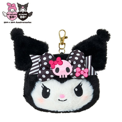 SANRIO | Kuromi Pass Case W18 x H14.5 x D6 cm (My Melody 50th Anniversary & Kuromi 20th Anniversary/Black Pink Party)