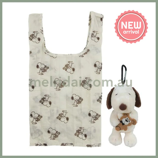 PEANUTS | SNOOPY and Teddy Bear Eco Shopping Bag Mascot Holder Keychain 90×180×100mm