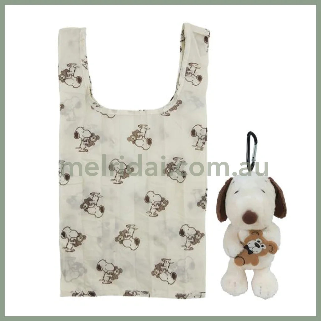 PEANUTS | SNOOPY and Teddy Bear Eco Shopping Bag Mascot Holder Keychain 90×180×100mm