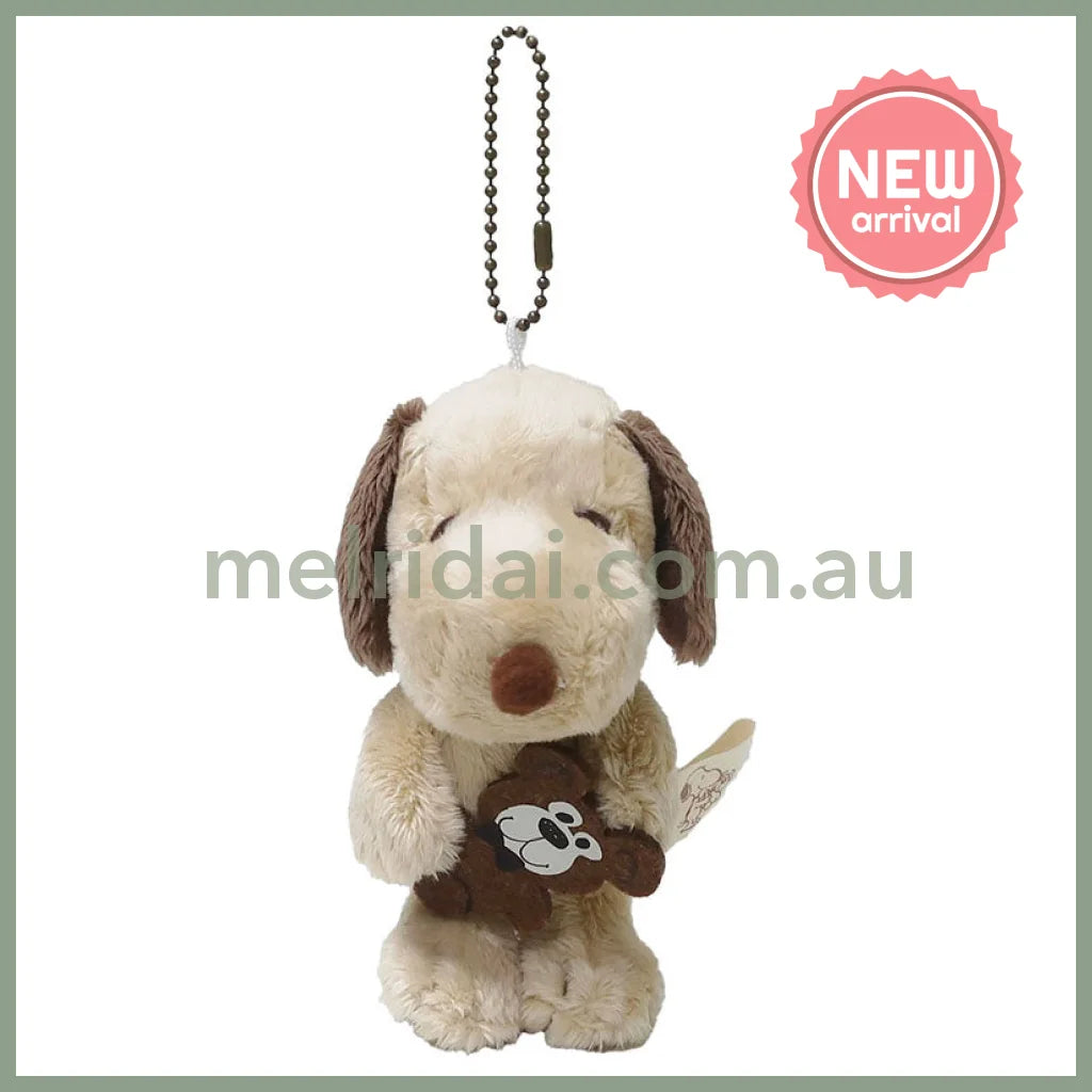 PEANUTS | SNOOPY and Teddy Bear Mascot Holder Keychain 130×60×80m (Brown)