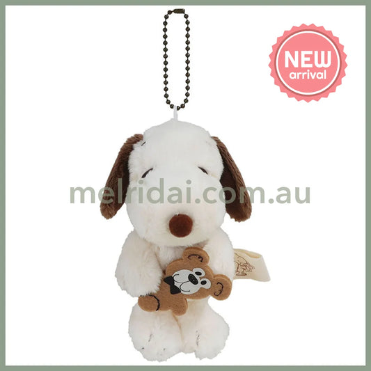 PEANUTS | SNOOPY and Teddy Bear Mascot Holder Keychain 130×60×80m (Mocha)