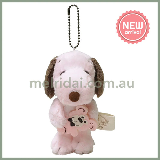 PEANUTS | SNOOPY and Teddy Bear Mascot Holder Keychain 130×60×80m (Pink)
