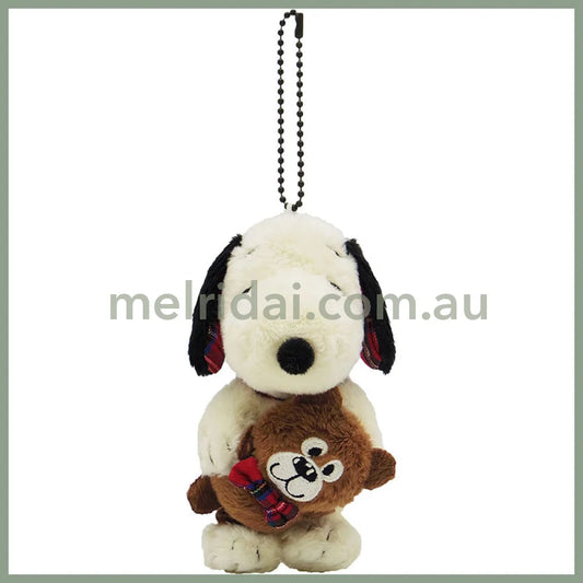 Peanuts | Snoopy And Teddy Bear Mascot Holder Keychain H12.5×W6×D8Cm