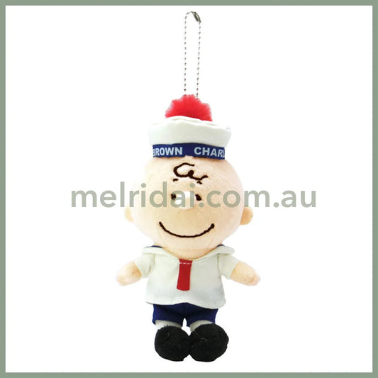 Peanuts | Snoopy Charlie Plush Mascot Holder Keychain 90×170×60Mm (Marine Sailor) 史努比