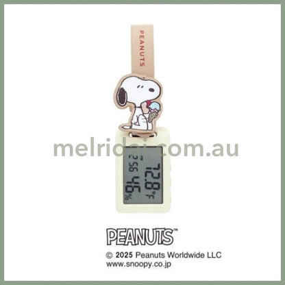 Digital Clock Temperature and Humidity Watch Beige