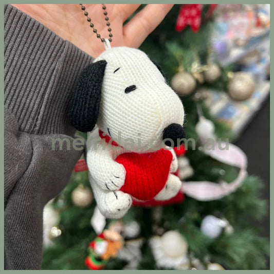 Peanuts | Snoopy Knit Mascot Holder Plush Keychain H9 X W9 D7Cm (Heart)