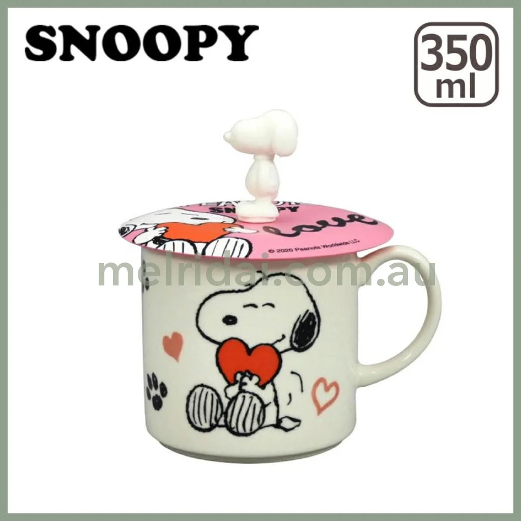 Peanuts | Snoopy Mug With Mascot Lid 350Ml (Pink)