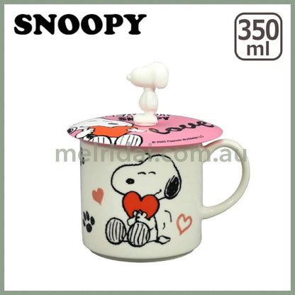 Peanuts | Snoopy Mug With Mascot Lid 350Ml (Pink)