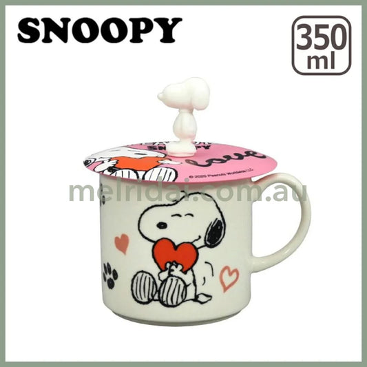 Peanuts | Snoopy Mug With Mascot Lid 350Ml (Pink)