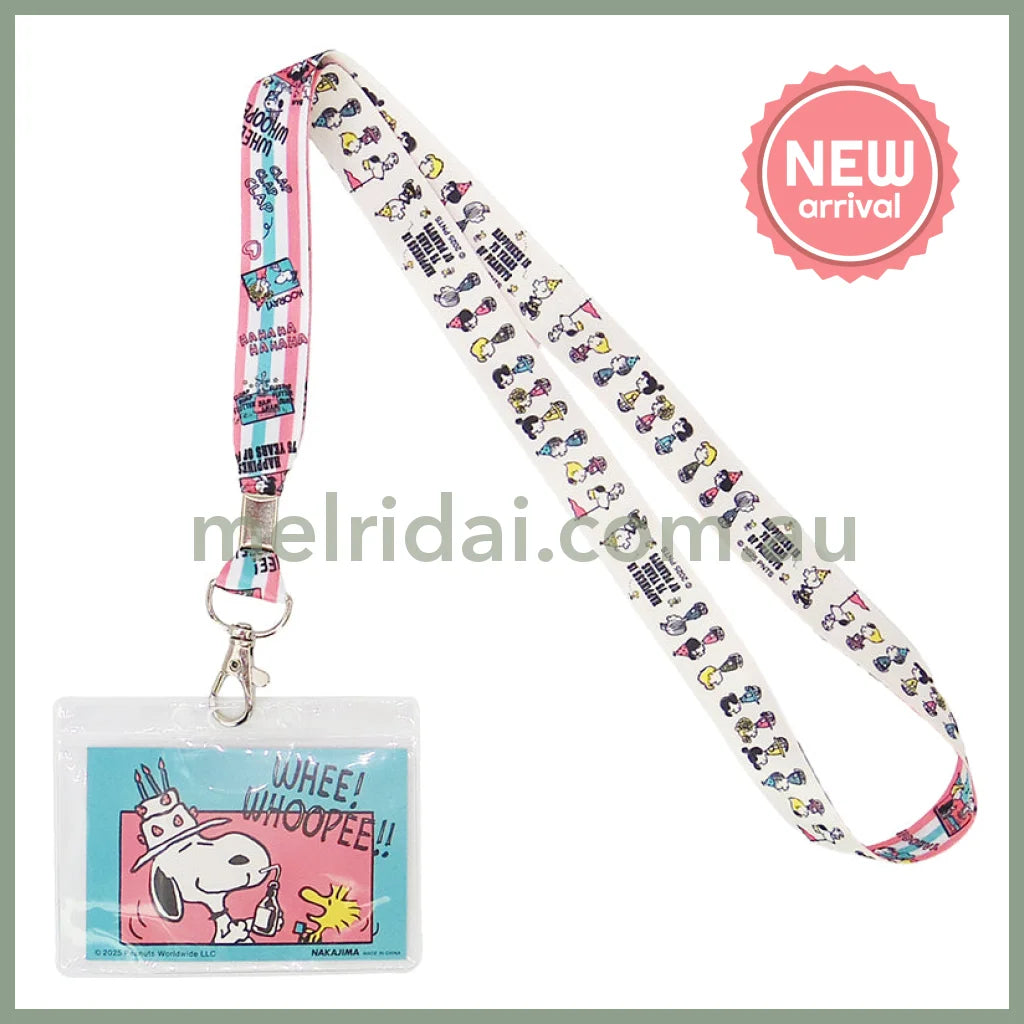 PEANUTS | Snoopy Neck Strap with Card Holder 540×100×10mm (75th Anniversary Cake Hat)