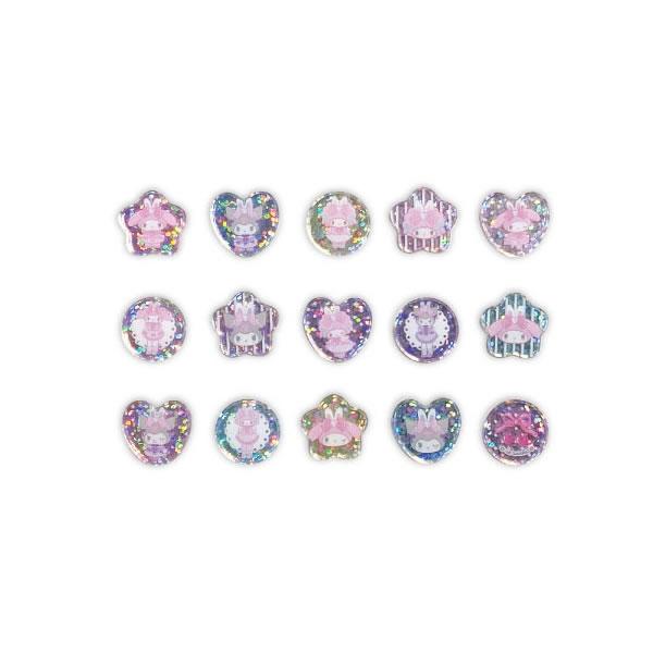 SANRIO | Crystal Stickers Glass Beads Stickers 190×190×2mm (My Melody♡Kuromi♡My Sweet Piano Bunnies Ballerina)