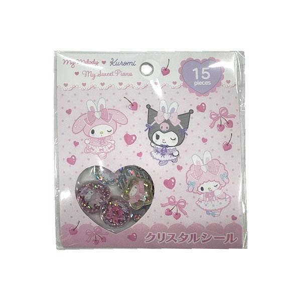 SANRIO | Crystal Stickers Glass Beads Stickers 190×190×2mm (My Melody♡Kuromi♡My Sweet Piano Bunnies Ballerina)
