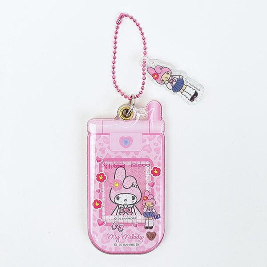 SANRIO | My Melody Style Up Flip Phone Style Acrylic Keychain 90×45×7mm (Gogo Gal Collection)