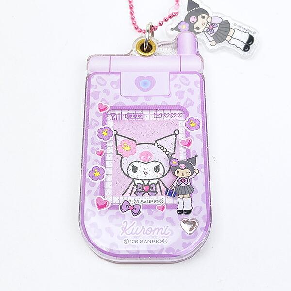 SANRIO | Kuromi Style Up Flip Phone Style Acrylic Keychain 90×45×7mm (Gogo Gal Collection)