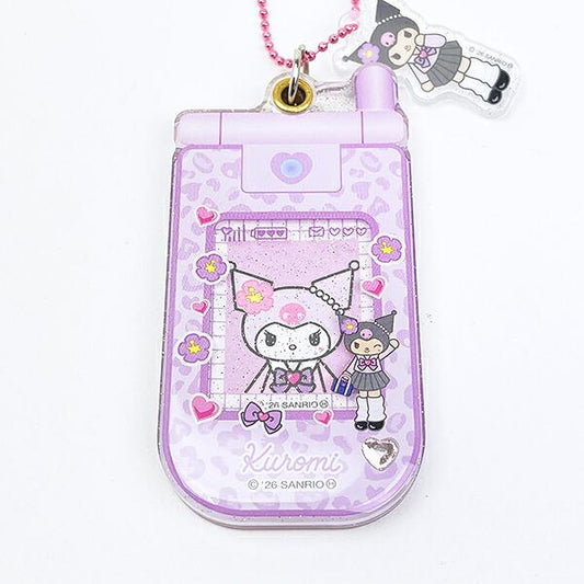 SANRIO | Kuromi Style Up Flip Phone Style Acrylic Keychain 90×45×7mm (Gogo Gal Collection)