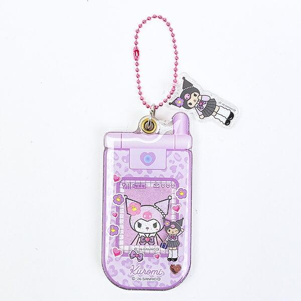 SANRIO | Kuromi Style Up Flip Phone Style Acrylic Keychain 90×45×7mm (Gogo Gal Collection)