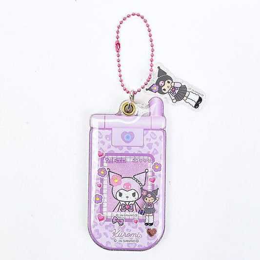 SANRIO | Kuromi Style Up Flip Phone Style Acrylic Keychain 90×45×7mm (Gogo Gal Collection)