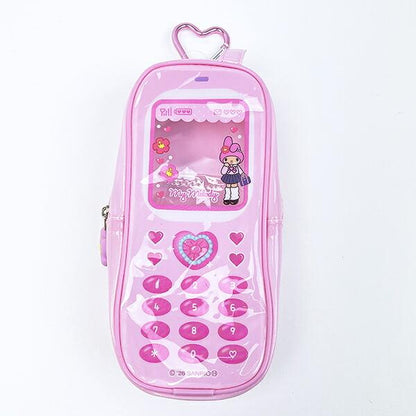 SANRIO | My Melody Style Up Flip Phone Style Long Clear Accessory Case with Carabiner 192×80×50mm (Gogo Gal Collection )