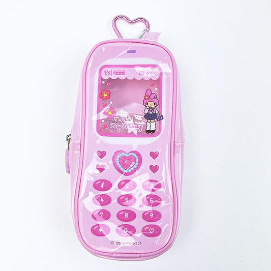 SANRIO | My Melody Style Up Flip Phone Style Long Clear Accessory Case with Carabiner 192×80×50mm (Gogo Gal Collection )