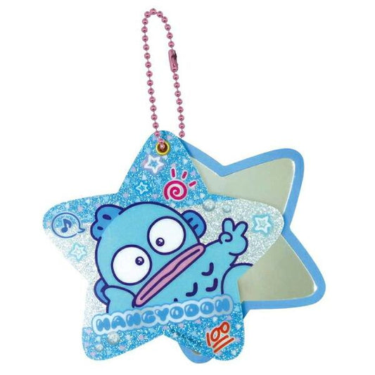 SANRIO | Hangyodon Star-shaped Slide Mirror Keychain 84×69mm (Memories Heisei Retro Sparkly)