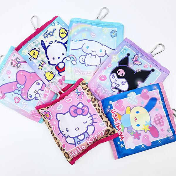 SANRIO | Kuromi Foldable Tote Bag With Pouch Carabiner (Heart pounding Memories Heisei Retro)